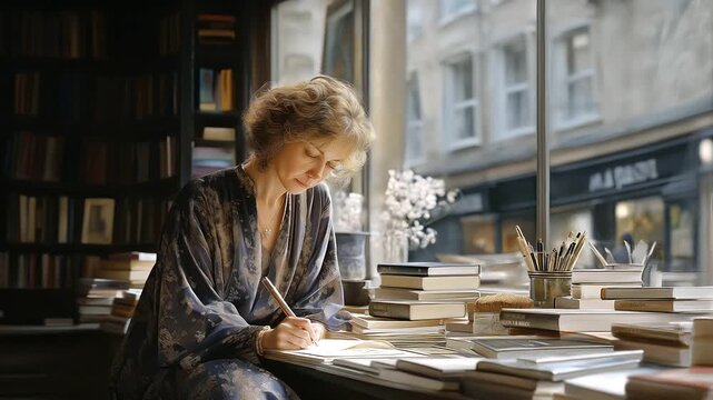 Book Signing Event in a Cozy Bookstore
