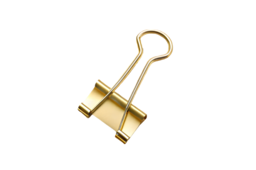4928 golden clip isolated on a transparent background