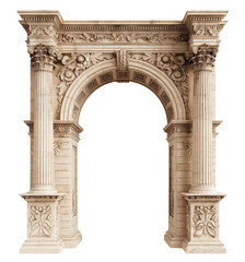 ornamental stone archway isolated on white background