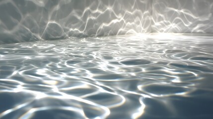 Underwater swimming pool water ripple texture background light reflections and caustic effects surface pattern