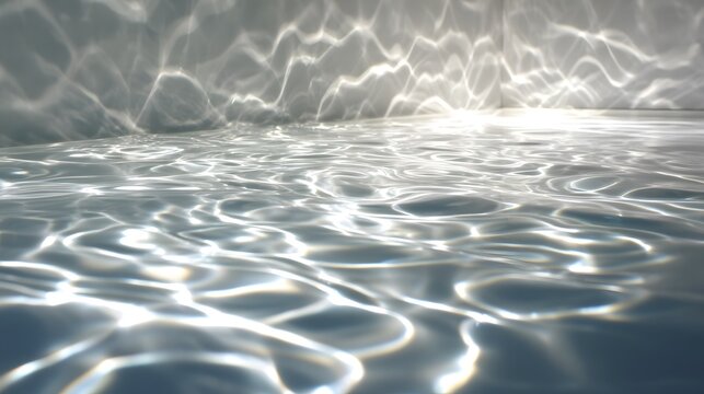 Underwater swimming pool water ripple texture background light reflections and caustic effects surface pattern