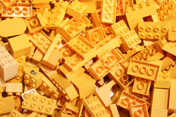 Obraz premium Vibrant yellow lego bricks collection