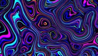 Neon Swirl Abstract Art Background