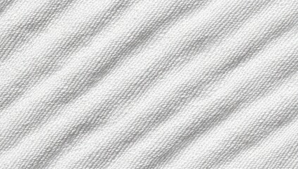 Close-up of textured white fabric with diagonal ridges
