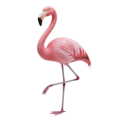 Fototapeten Flamingo Pink  plastic flamingo bird standing on one leg  © PNG Lab