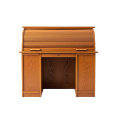 Classic wooden rolltop desk front view