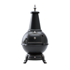 Vintage black cast iron potbelly stove