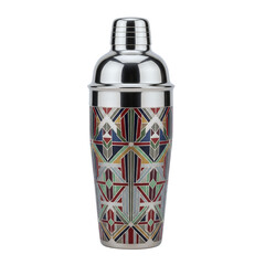 Art deco style cocktail shaker isolated