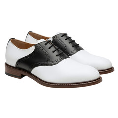 Classic black and white leather saddle shoes