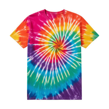 Colorful rainbow spiral tie dye t-shirt