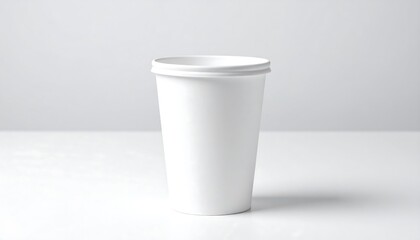 White Paper Cup on Table, Studio Shot