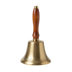 Obraz premium Brass handbell with polished wooden handle