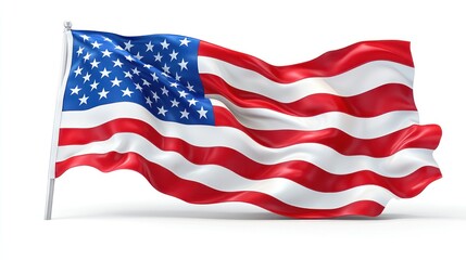 Obraz premium An American Flag Waves Proudly in the Breeze