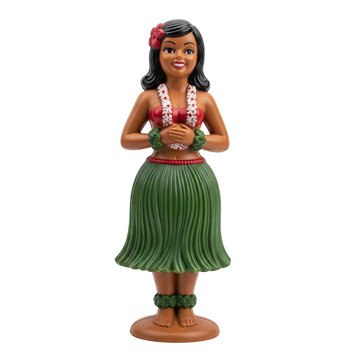 Vintage hula girl dashboard doll figurine