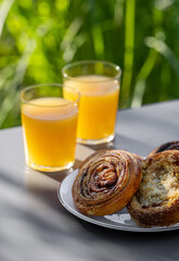 orange juice and pastries