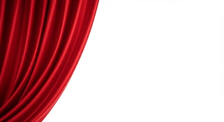 Rideau rouge velout� �l�gant se d�couvre doucement lumi�re vive. AI Generated