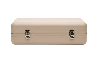Beige hard shell case with chrome latches