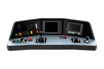 Modern subway driver control console for a simulator isolated on a transparent background