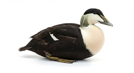 Canard noir �l�gant pose paisiblement lumi�re naturelle nette. AI Generated