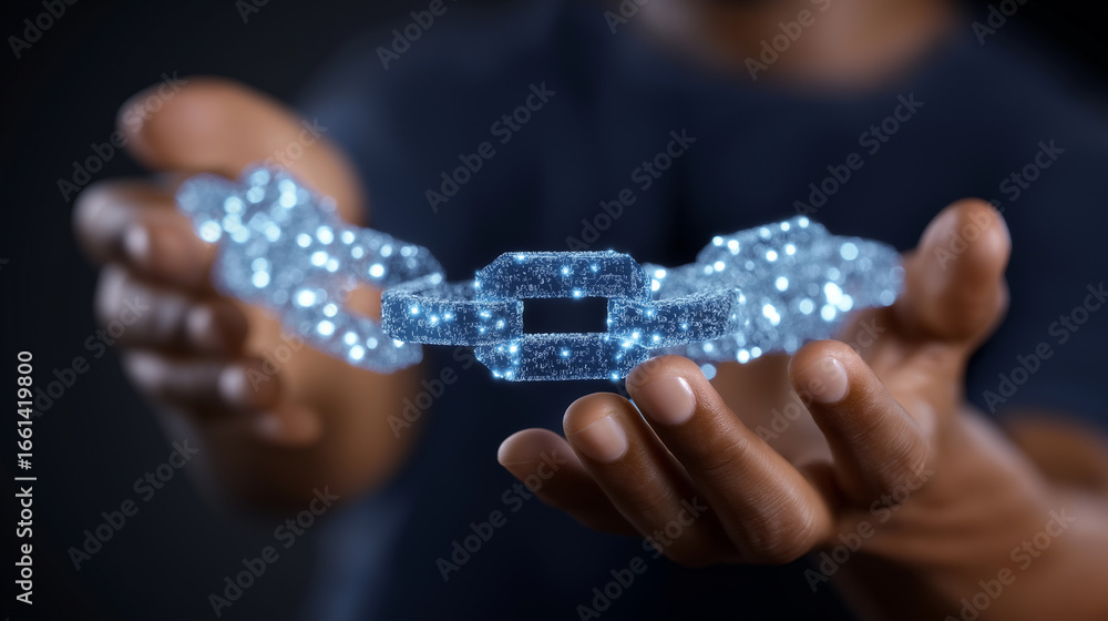 Poster blockchain security network with digital transactions hands-on