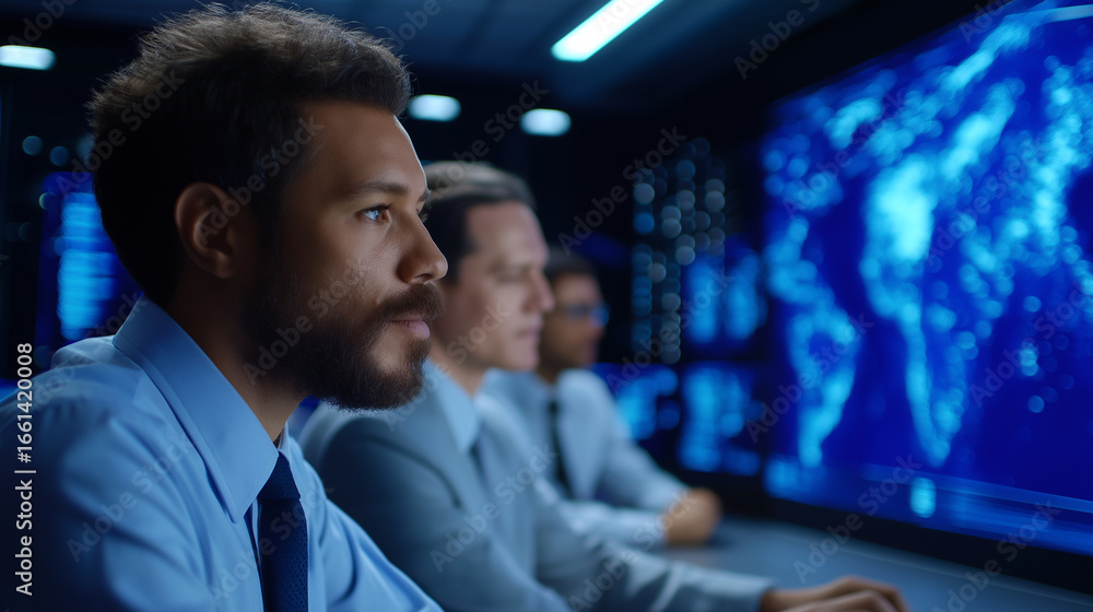 Poster global cyber threat monitoring in a high-tech security operations center