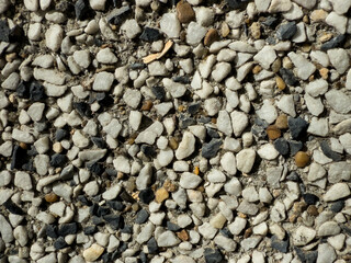 Closeup textured surface of stone aggregate