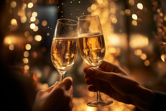 Opening night champagne toast