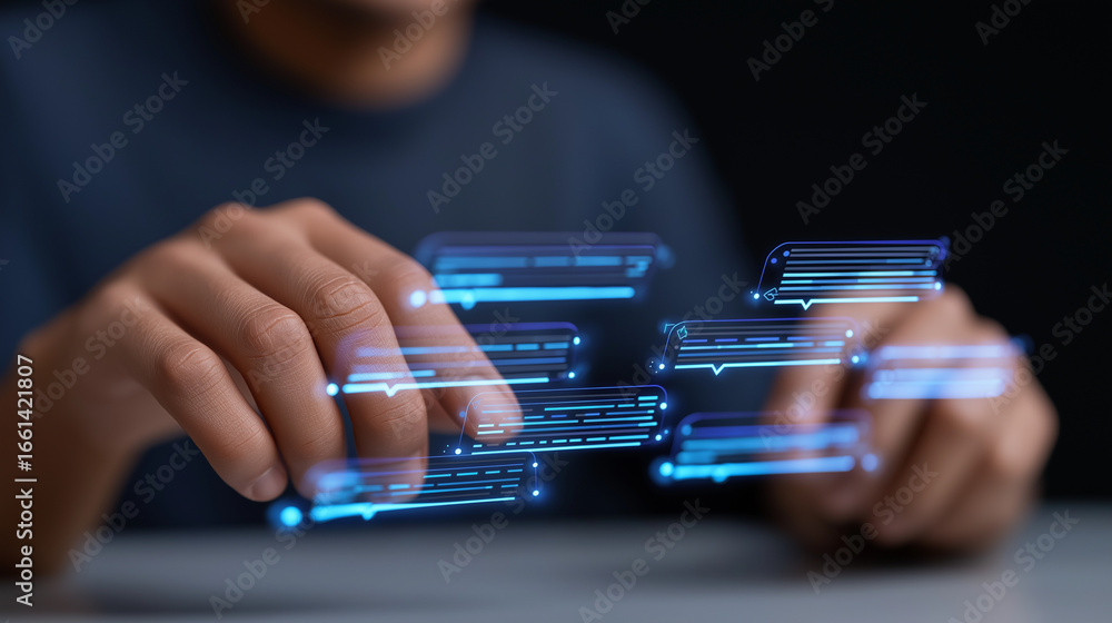 Poster developing an ai chatbot on a holographic interface