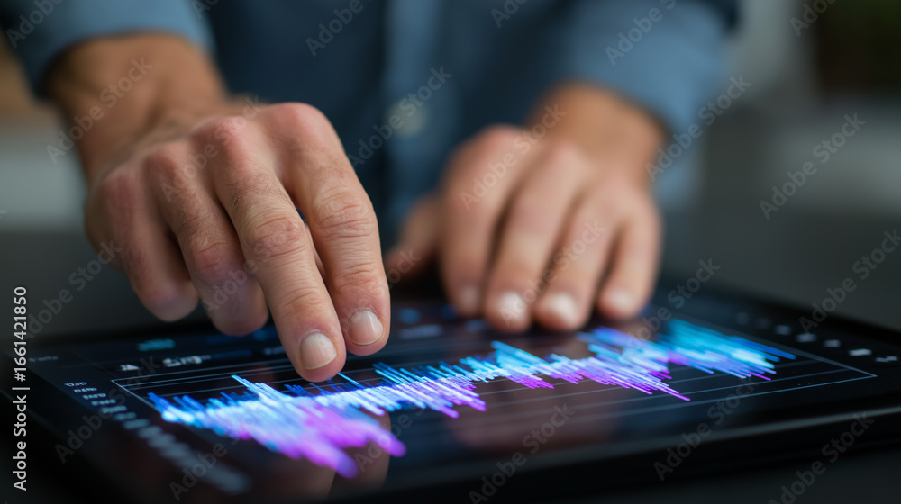 Aufkleber future-ready predictive analytics dashboard with holographic interface