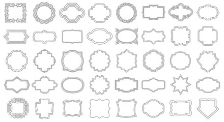 Elegant collection of vintage frames for invitations and design projects offers a classic touch with diverse shapes