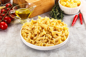 Raw dry Italian pasta - campanelle