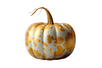 Elegant pumpkin with floral design for decoration