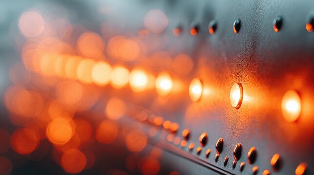 Macro close up of silver iodide flare mounted with reflections and bokeh lighting effects for atmospheric or scientific applications