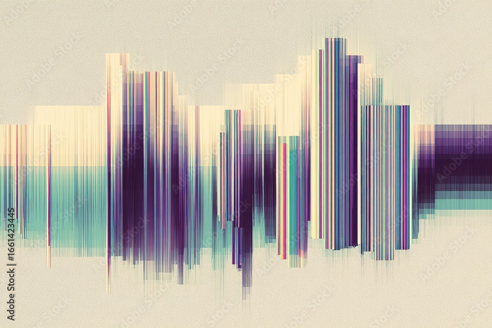Aufkleber visual representation of sound waves displaying vibrant colors and patterns in a digital format