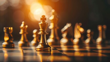 Strategic Leadership: Golden King Chess Piece