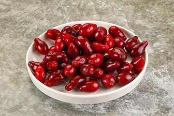 Ripe sweet juicy digberry cornel