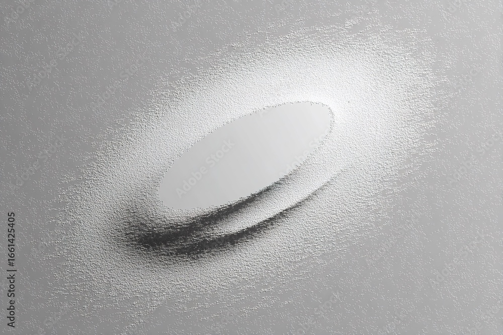 Poster interesting texture created by a circular depression on a smooth surface with subtle shadows