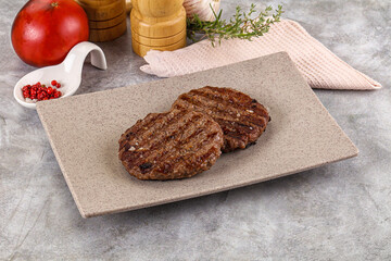 Grilled beef burger cutlet minced meat