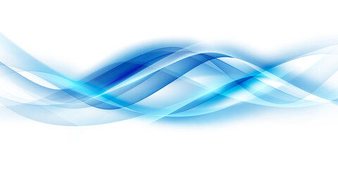 Blue waves abstract background, modern design, vector illustration