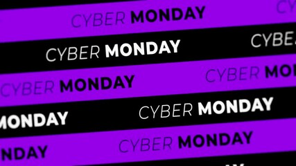 Full HD stock | Marketing kinetic typography cyber monday against a black and purple background. Perfect for marketing materials during the cyber monday sales. - Powered by Adobe