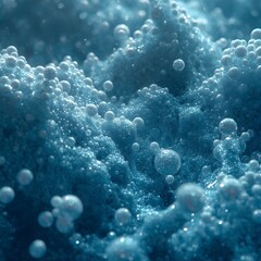 Abstract wallpaper of blue wave and bubble