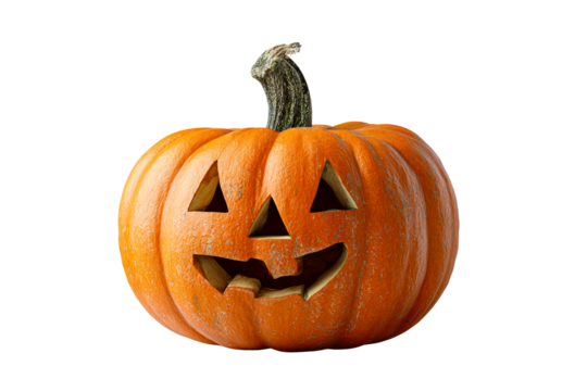 Classic Halloween pumpkin with cheerful expression