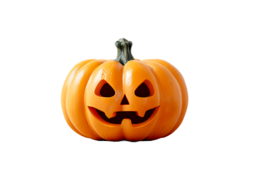 Smiley face carved pumpkin for Halloween