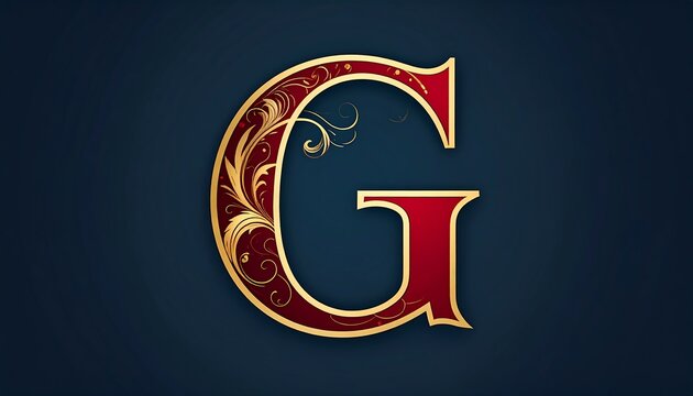 Ornate gold and red letter G design