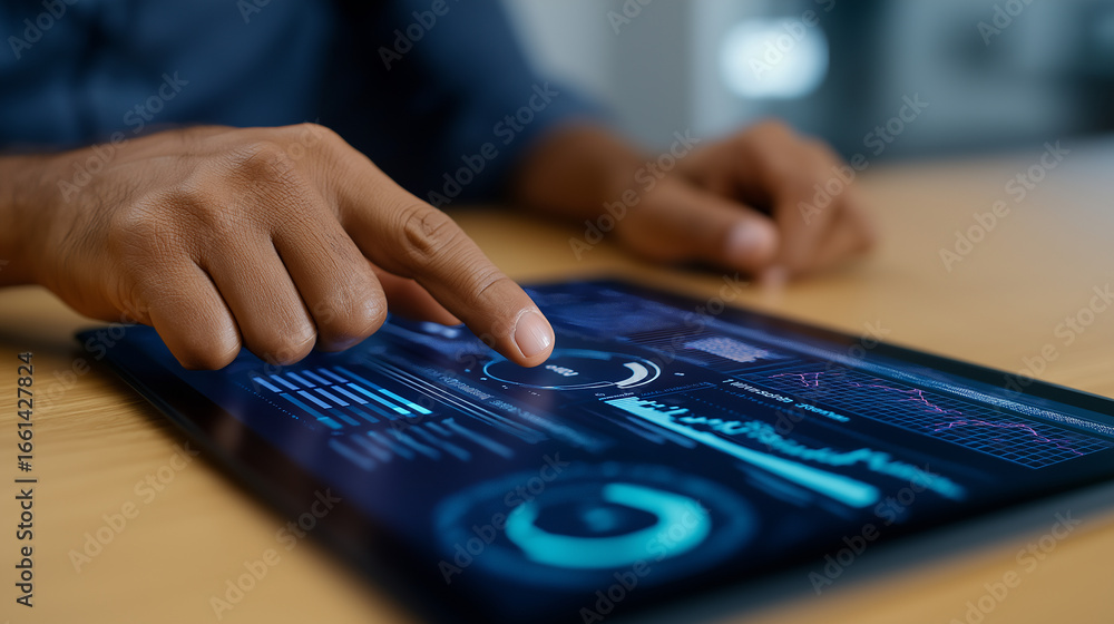 Poster managing business risks with advanced risk analytics dashboard