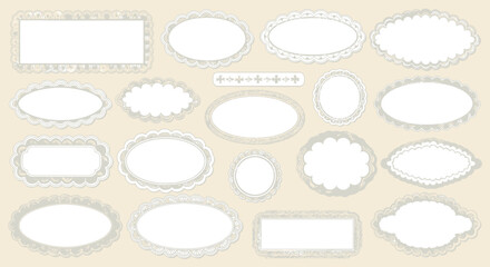 Elegant vintage lace frames offer a charming decorative element for invitations, cards, and craft projects.