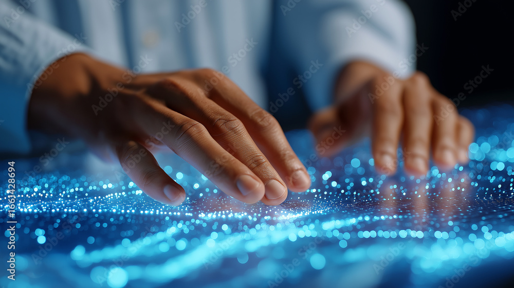 Poster exploring hidden patterns in data through holographic visualization
