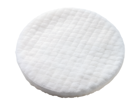 A single round quilted cotton pad isolated on transparent background