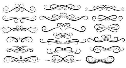Elegant flourish dividers enhance invitations, documents, and designs with classic style