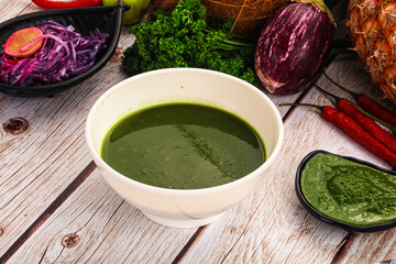 Vegan green cream spinach soup